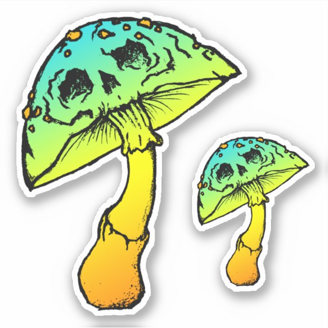 mushroom skull sticker (Front)