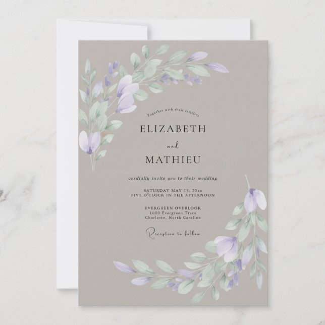 Mushroom Soft Watercolor Wedding Invitation (Front)