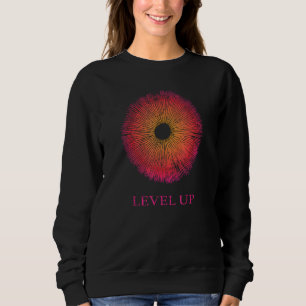 Mushroom Spore Print Level Up Psychedelic Mycology Sweatshirt