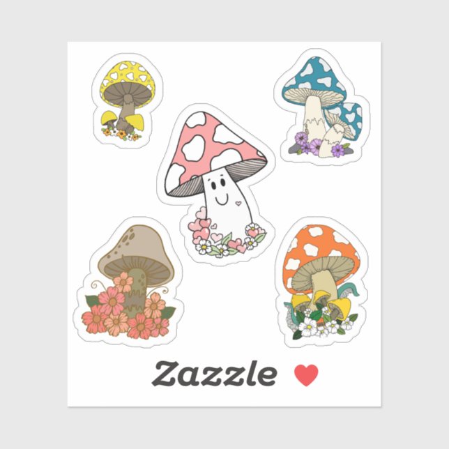 Mushroom Sticker Set  (Sheet)
