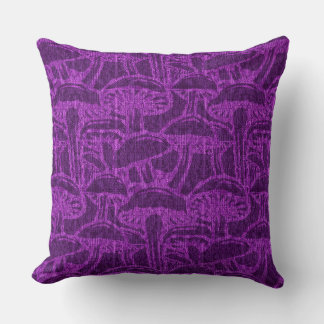 Mushroom story pattern throw pillow