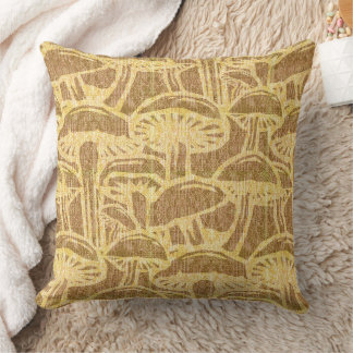 Mushroom story pattern throw pillow