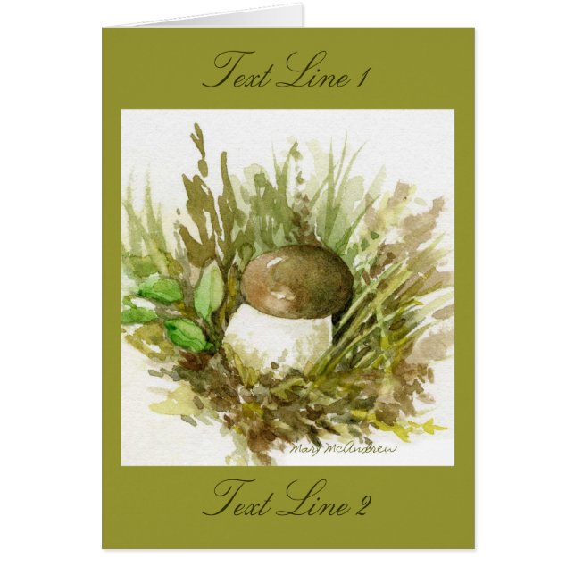 Mushroom Study Watercolor after Beatrix Potter (Front)