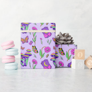 Mushroom Tarot Vibrant Psychedelic Esoteric Wrapping Paper
