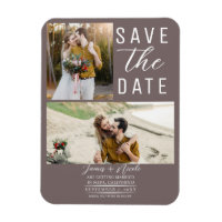 Mushroom Taupe 2 Photos Save the Date Wedding