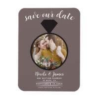 Mushroom Taupe Wedding Ring Photo Save the Date