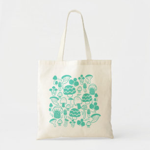Mushroom Teal Tote Bag