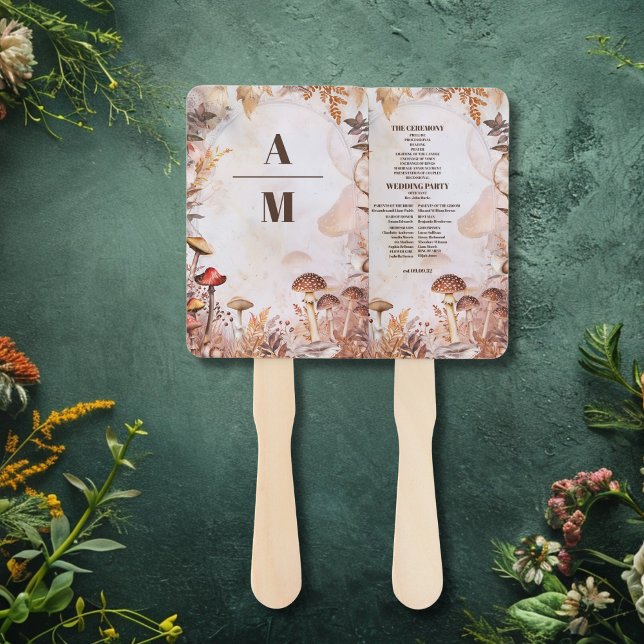 Mushroom Toadstool Enchanted Forest Wedding Hand Fan (Creator Uploaded)