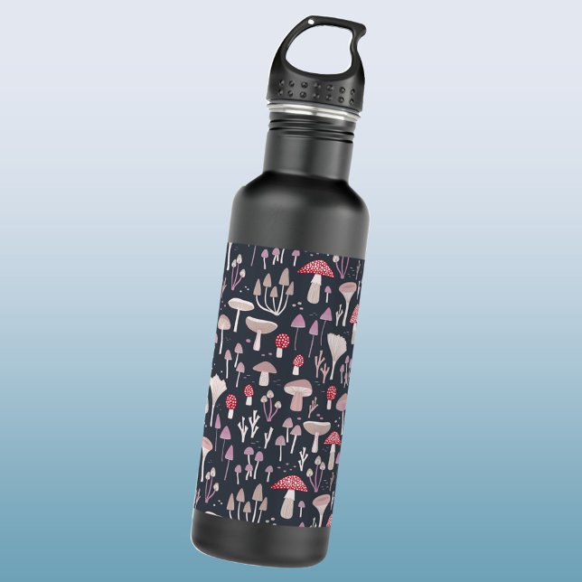 Mushroom Toadstool Fungi 710 Ml Water Bottle (Mushroom toadstool pattern water bottle)