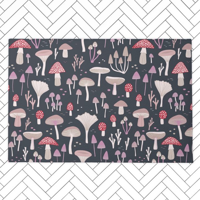 Mushroom Toadstool Fungi Doormat (Mushroom Toadstool Fungi modern doormat)
