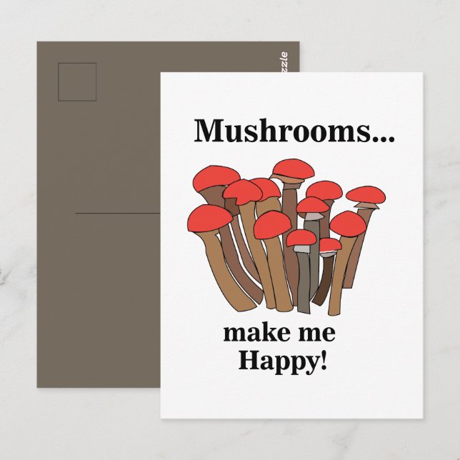 Mushroom Toadstool Fungi Red Mushrooms Postcard (Front/Back)