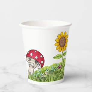 Mushroom, Toadstool, Ladybug, Sunflower Paper Cups