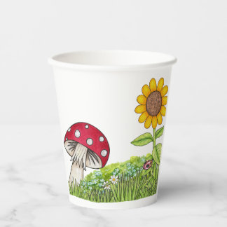 Mushroom, Toadstool, Ladybug, Sunflower Paper Cups