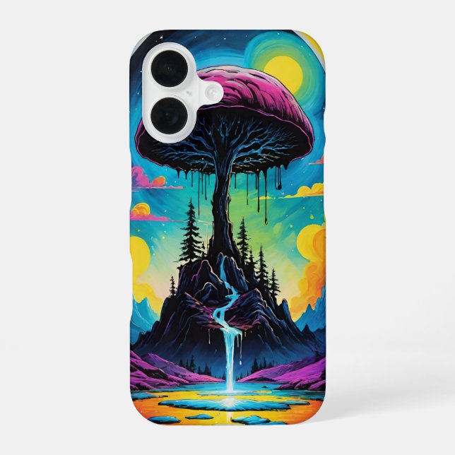 Mushroom Trip iPhone 16 Case (Back)