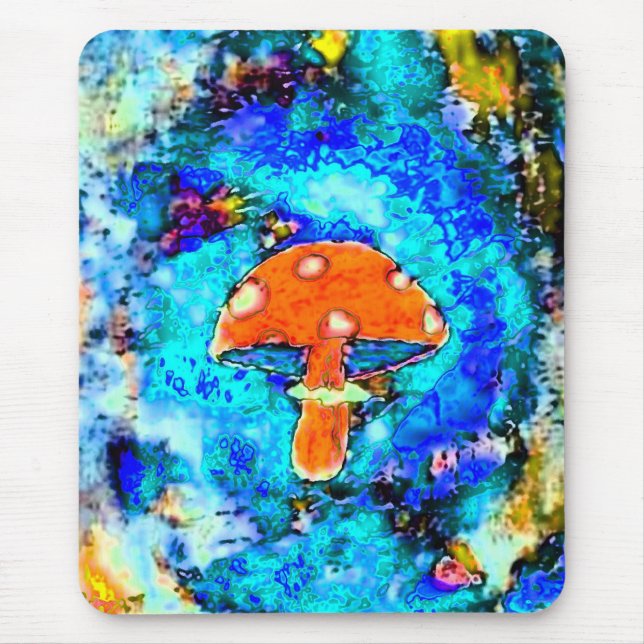 Mushroom  Tye Dyed Mouse Pad (Front)