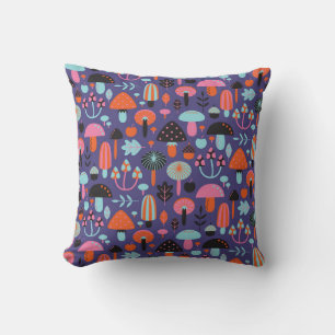 Mushroom Variety: Vintage Illustration Cushion