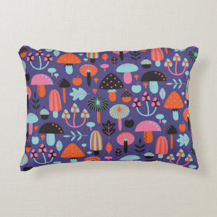 Mushroom Variety: Vintage Illustration Decorative Cushion