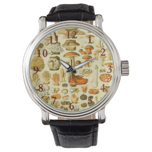 Mushroom Vintage Toadstool Antique Illustration Watch