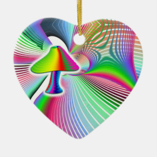 Mushroom Vision Ceramic Tree Decoration