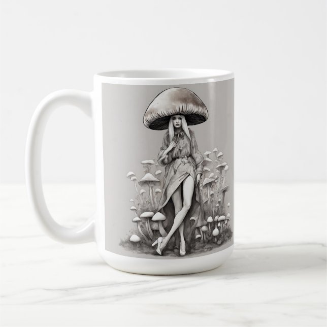 Mushroom Vogue Lady Coffee Mug (Left)
