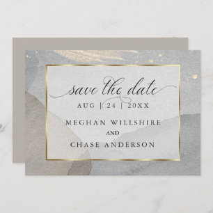 Mushroom Watercolor Splash on Granite Stone Invitation