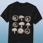 Mushroom Watercolor T-Shirt<br><div class="desc">Minimalist watercolor painting of mushrooms in neutral shades of brown and grey.  Original art by Nic Squirrell. Perfect for vegetarians,  vegans,  cooks and chefs.</div>