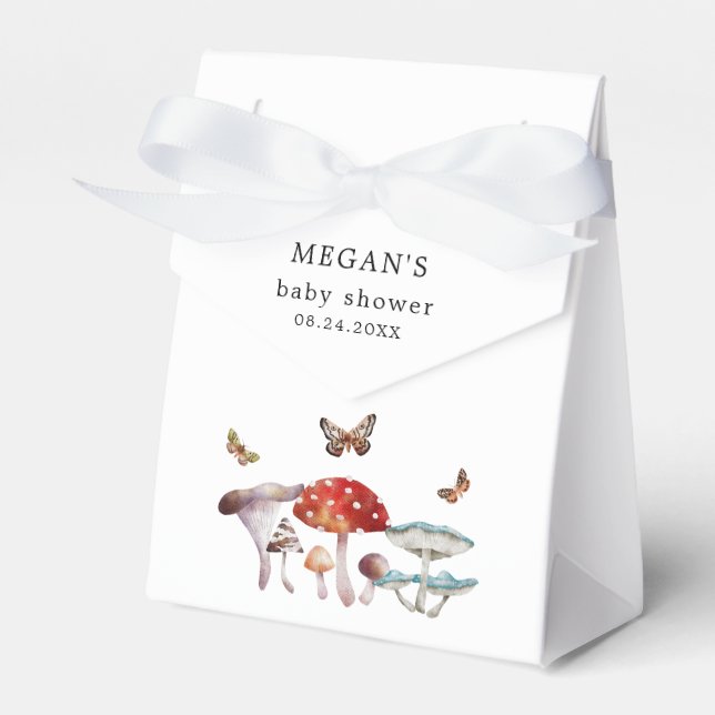 Mushroom Whimsical Baby Shower Favour Box (Front Side)