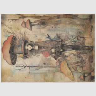 Mushroom Whimsical Fairy Spring Forest No2 Tissue Paper