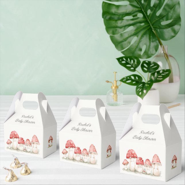 Mushroom Whimsical Gender Neutral Cute Baby Shower Favour Box (Multiple)