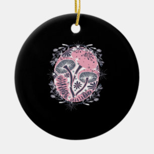 Mushroom Whimsigoth Art Design Classic Ceramic Tree Decoration
