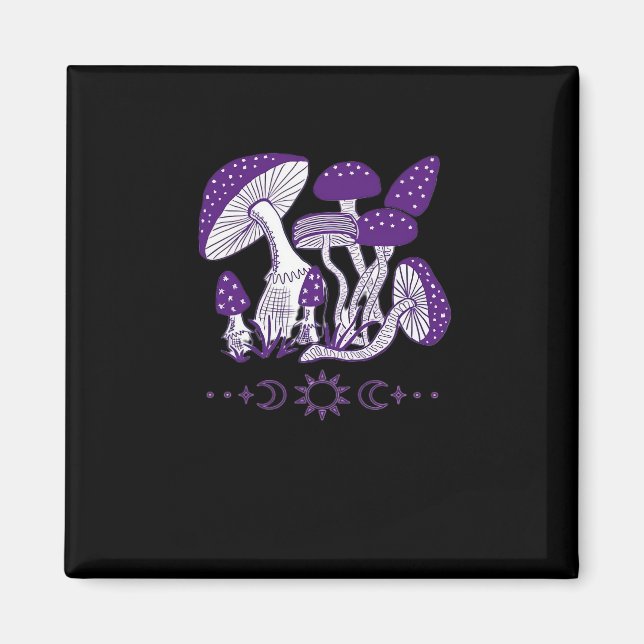 Mushroom Whimsigoth Vibes Magnet (Front)
