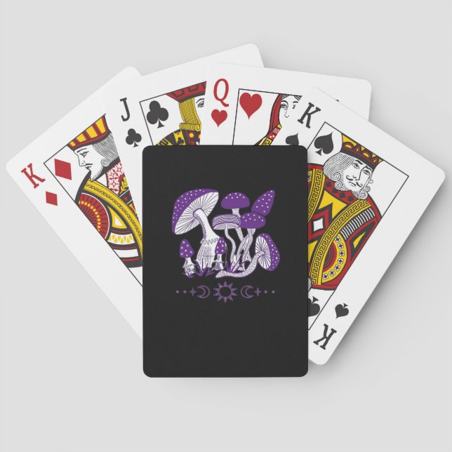 Mushroom Whimsigoth Vibes Playing Cards (Back)
