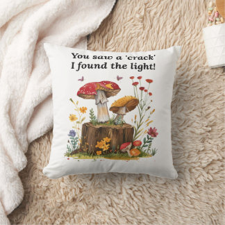 Mushroom & Wildflower, Nature Lover Inspirational Cushion