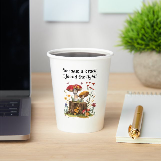 Mushroom & Wildflower, Nature Lover Inspirational  Paper Cups (Insitu)