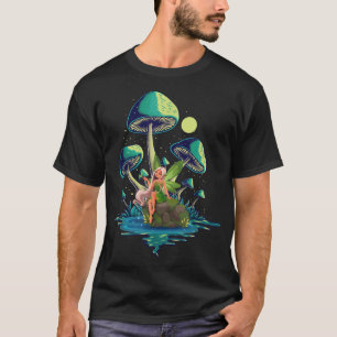 Mushroom With A Cute Fairy Morel Mushroom Fungus M T-Shirt