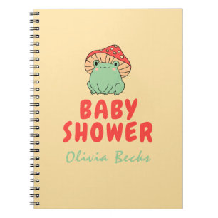 Mushroom with Frog Baby Shower Notebook