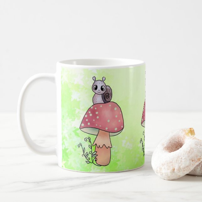 mushroom with snail coffee mug (With Donut)