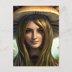 Mushroom Woman Postcard