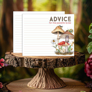 Mushroom Woodland Baby Shower Advice Card 