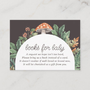 Mushroom Woodland Baby Shower Books for Baby Enclosure Card