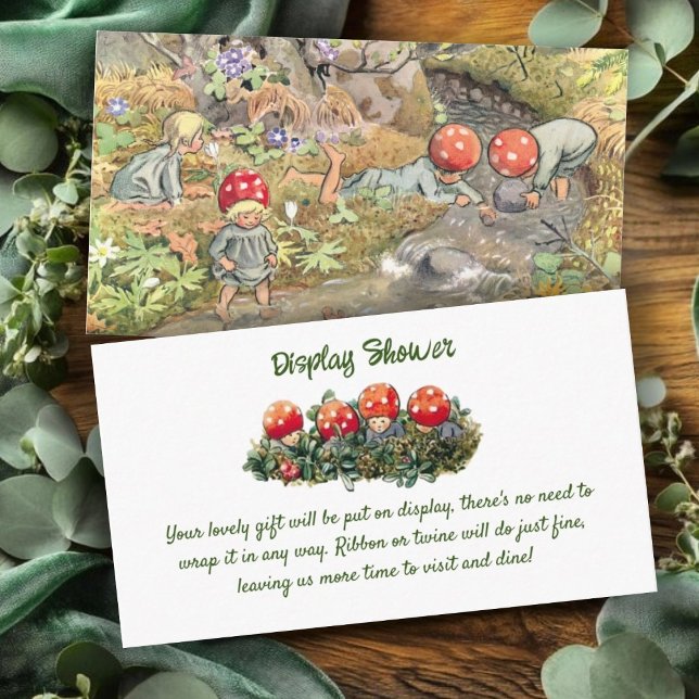 Mushroom Woodland Frog Baby Shower Display Shower Enclosure Card (Creator Uploaded)