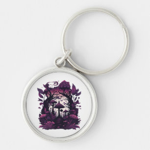 Mushroom Woods Whimsigoth Witchy Screenprint Desig Key Ring