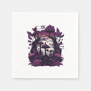Mushroom Woods Whimsigoth Witchy Screenprint Desig Napkin