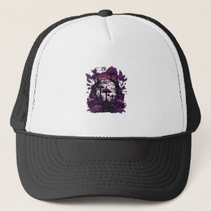 Mushroom Woods Whimsigoth Witchy Screenprint Desig Trucker Hat