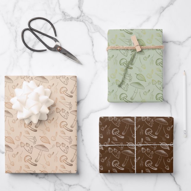 mushroom wrapping paper sheet (Front)