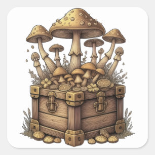 Mushrooming Riches Square Sticker