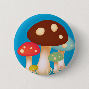Mushrooms 6 Cm Round Badge