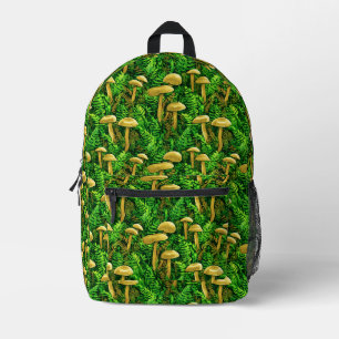 Mushrooms and Ferns on the Forest Floor Printed Backpack