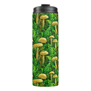 Mushrooms and Ferns on the Forest Floor  Thermal Tumbler