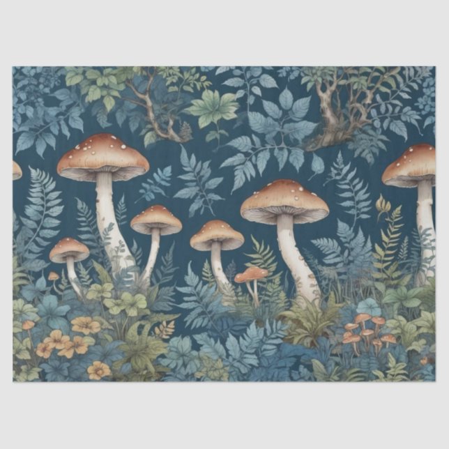 Mushrooms and Ferns Tissue Paper (Front)